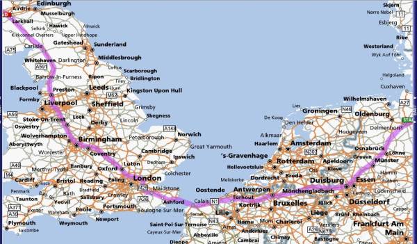 Meat Loaf 2nd European leg Tour Map