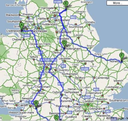 Meat Loaf and Kasim Sulton Tour map