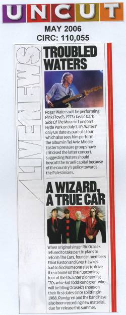 The New Cars article in Uncut Magazine