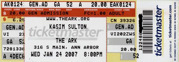 Kasim Sulton at The Ark, Ann Arbor - 01/24/07