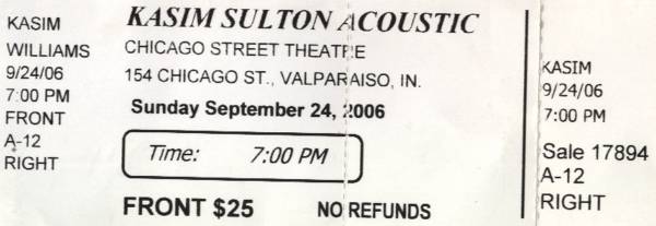 Kasim Sulton ticket