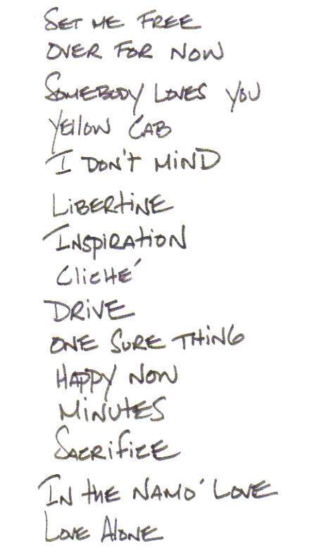 Kasim Sulton set list at Club Cafe, Pittsburgh, 01/23/07