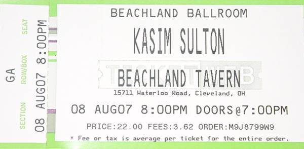 Kasim Sulton ticket