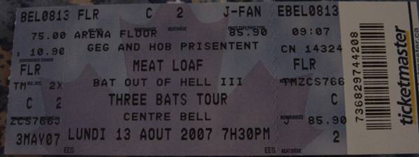 Kasim Sulton (with Meat Loaf) at the Bell Centre in Montral, Canada, 08/13/07