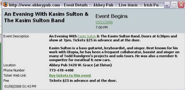 Kasim Sulton at The Abbey Pub, Chicago, IL