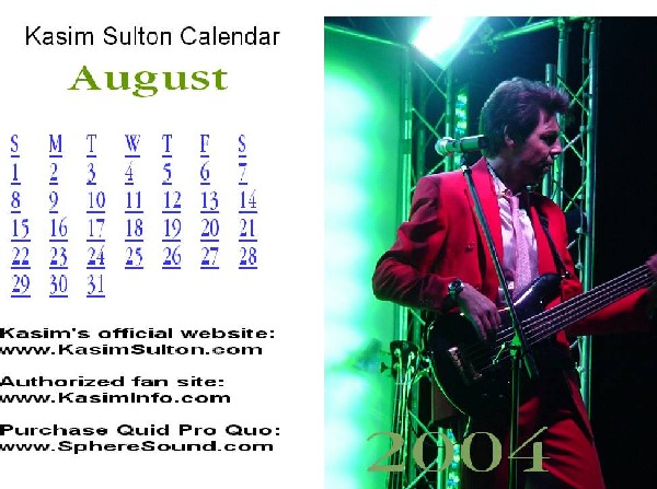 Kasim Sulton Calendar