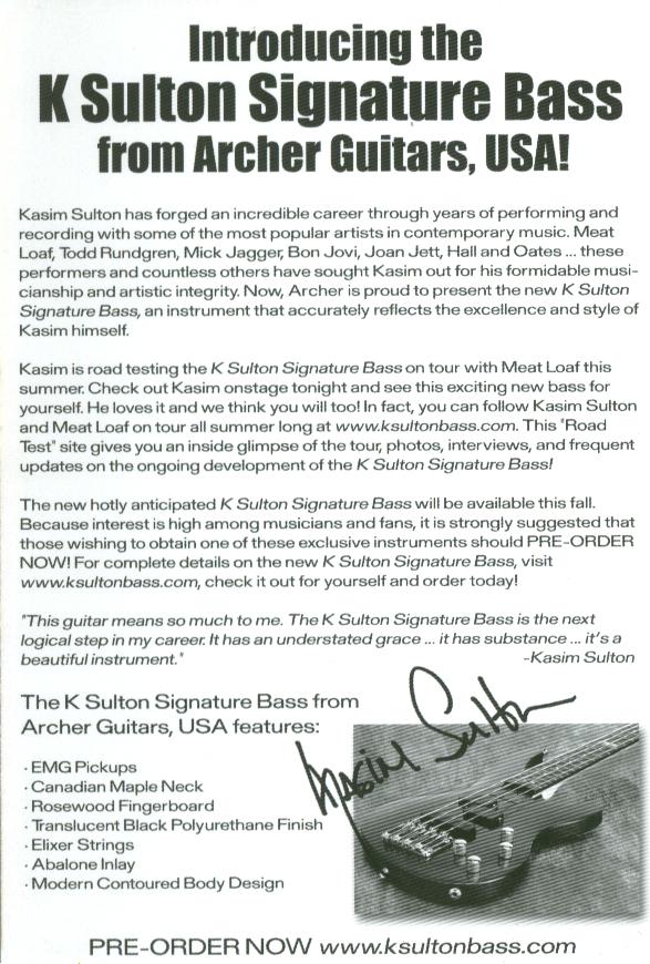 Kasim Sulton Signature Bass