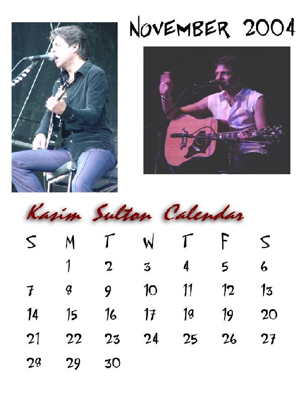 Kasim Sulton Calendar