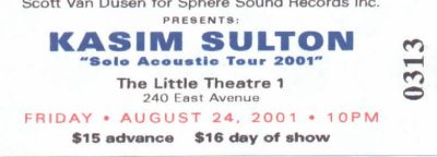 Kasim Sulton Ticket